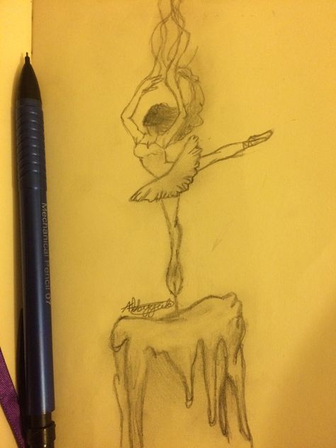 Draw A Ballerina, Wicked Drawings, Candle Sketch, Nft Ideas, Art And Drawing, Weird Candles, Candle Girl, Candle Drawing, Whimsical Art Journal