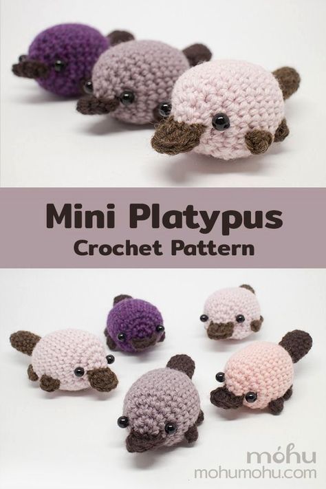 Platypus Crochet Pattern, Hantverk Diy, Crocheted Animals, Diy Projektit, Confection Au Crochet, Pola Amigurumi, Crochet Amigurumi Free Patterns, Crochet Amigurumi Free, Platypus