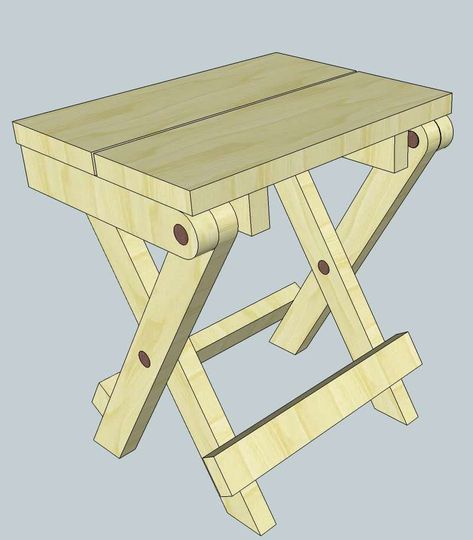 folding stool plans free Potting Bench With Sink, Stool Plans, Outdoor Potting Bench, Woodworking For Mere Mortals, Wood Folding Table, Adirondack Chair Plans Free, Chair Woodworking Plans, Wooden Dog Crate, Wood Folding Chair