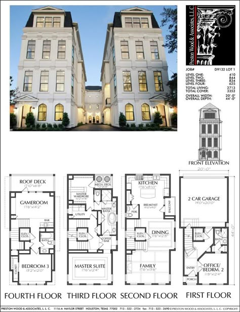 Modern City House, Plans Architecture, Mansion Floor Plan, Vintage House Plans, Townhouse Designs, Apartment Floor Plans, Sims House Plans, Awesome Designs, Town House