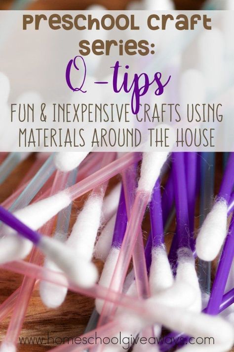 Preschool Craft Series: Fun and Inexpensive Crafts Using Materials around the house - Q-Tips Q Tip Crafts, Preschool Freebies, Early Reading Activities, Montessori Homeschool, Preschool Craft, Preschool Resources, Inexpensive Crafts, Homeschool Crafts, Literacy Lessons