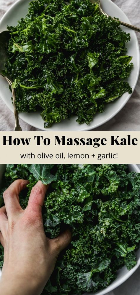 Kale Salad Video, How To Prepare Kale For Salad, How To Prepare Kale, Massaging Kale, What To Do With Kale, Paleo Kale Salad, Massage Kale, Marinated Kale Salad, Kale Dishes