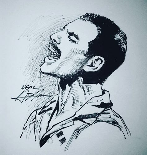 Fred Mercury, Stylo Art, Queen Drawing, Freddy Mercury, Queen Freddie Mercury, Queen Art, Queen Band, Art And Illustration, Freddie Mercury