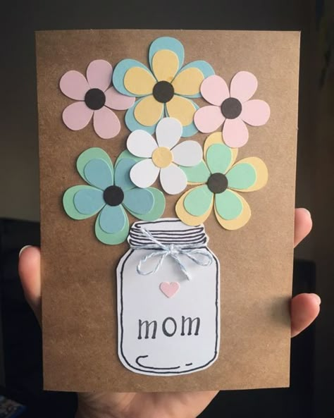 Cute Birthday Card For Mom, Greeting Card For Mothers Birthday, Mother’s Day Homemade Card Ideas, Homemade Mother’s Day Cards For Kids, Mother’s Day Card Easy, How To Make A Cute Mother’s Day Card, Mother’s Day Card Kids Ideas, Handmade Teachers Day Cards, Grandparents Day Cards