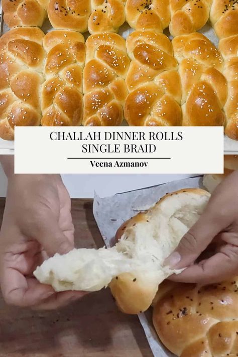 Warm, soft, and flavorful challah rolls are not just for Shabbat. They're great for holiday dinners and parties as well as for weekday sandwiches. These single-braid challah buns are easy to make and very impressive to serve. Mini Challah Rolls, Challah Buns, Challah Rolls, Best Bread Recipes, Braided Bread, Single Braid, Bread Sweet, Best Bread Recipe, Bread Sourdough