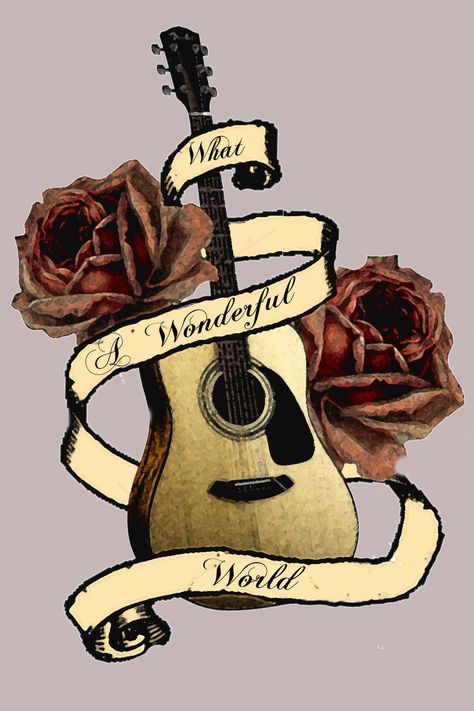 Tattoo Designs Memorial, Small Guitar Tattoo, Guitar With Roses, Tattoo With Roses, Acoustic Guitar Tattoo, Guitar Tattoo Design, Small Guitar, Wing Tattoo Designs, Guitar Posters