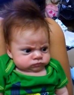 This baby is SO angry (and SO adorable) Angry Baby Meme, Gif Youtube, Grumpy Baby, Unbelievable Pictures, Dads Love, Funny Baby Faces, Angry Baby, Grumpy Face, Smith Family