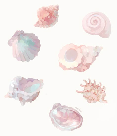 Seashell Drawing, Aya Takano, Shell Drawing, Cute App, Japanese Aesthetic, Sketch Painting, Pastel Art, Phone Themes, Art Photo