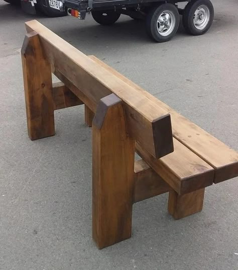 Outdoor Seats, Kursi Outdoor, Wood Bench Outdoor, Diy Bench Outdoor, Rustic Furniture Diy, Outdoor Furniture Plans, Wood Shop Projects, Diy Home Furniture, Wooden Projects