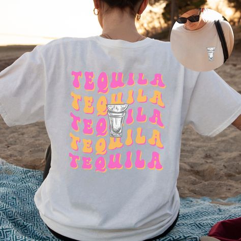 Wife Birthday Gift Ideas, Alcohol Shirts, Tequila Party, Tequila Gift, Gift For Wife Birthday, Bachelorette Sash, Bridal Squad, Bachelorette Tshirts, Tequila Shirt