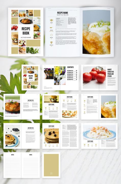 50 Versatile InDesign Cookbook Templates (2022) | Redokun Blog Food Catalog, Recipe Book Design, Magazine Layout Inspiration, 잡지 레이아웃, Recipe Book Templates, Cookbook Design, Indesign Magazine Templates, Cookbook Template, Recipe Template