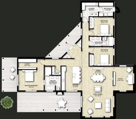 3 Bedroom House Plans - Designed By Residential Architect Modern Cabin House, Casa Hobbit, Casa Country, Cabin House, Casas The Sims 4, Sims House Plans, Cabin House Plans, House Layout Plans, Container House Plans