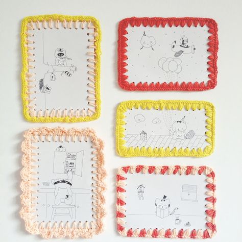 Crocheting paper Embroidery Workshop, Slow Stitching, Sewing Art, Crochet Doilies, Crochet Crafts, Hobbies And Crafts, City Guide, Free Knitting, Crochet Tutorial