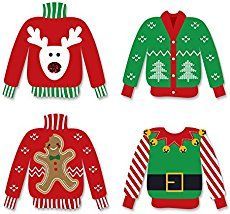 Diy Christmas Sweater, Diy Holiday Party, Ugly Sweater Diy, Tacky Sweater, Christmas Cutouts, Tree Sweater, Diy Party Supplies, Holiday Christmas Party, Christmas Sweater Party