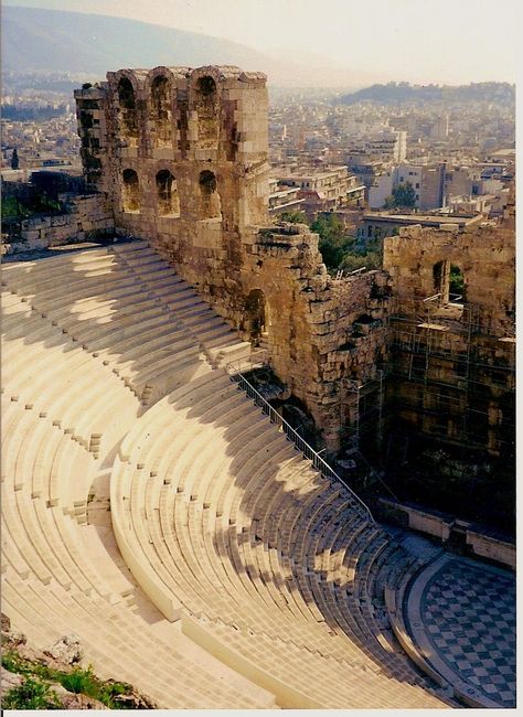 Theater Of Dionysus, Theatre Of Dionysus, Greek Theatre Aesthetic, Archaeology Aesthetic, Theatre History, Syros Greece, Ancient Greek Theatre, Greek Theater, Gods Of Egypt