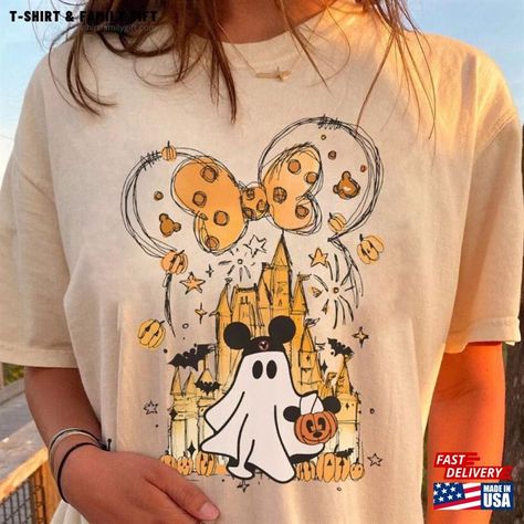 Magic Kingdom Halloween Shirt Disney Watercolor Castle Mickey Ghost Sweatshirt Unisex Check more at https://tshirtfamilygift.com/product/magic-kingdom-halloween-shirt-disney-watercolor-castle-mickey-ghost-sweatshirt-unisex/ Disney Halloween Shirt Ideas, Magic Kingdom Halloween, Ghost Watercolor, Disney Parks Outfits, Mickey Ghost, Watercolor Castle, Disney Watercolor, Disney 2025, Halloween Travel