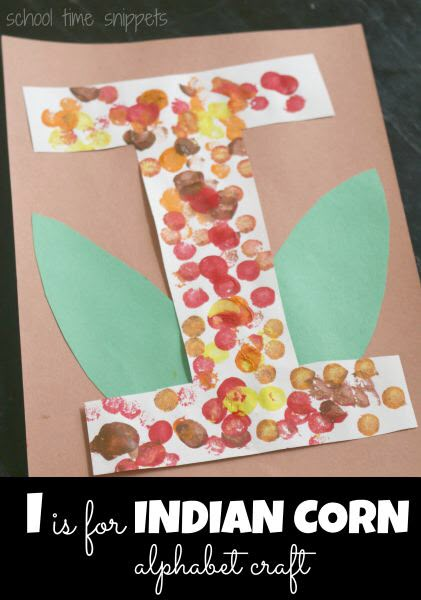 Letter I Craft For Preschoolers, Indian Corn Craft, Spiders Preschool, Letter I Activities, Letter I Crafts, Corn Craft, Letters Preschool, Preschool Letter Crafts, Alphabet Crafts Preschool