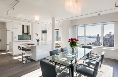 Breakfast with the biggest buildings in NYC! Boujee Apartment, Small Condo Decorating, Korean Apartment Interior, Condominium Interior, Toronto Apartment, Black Bedroom Design, Toronto Condo, Condo Interior Design, Condo Living Room