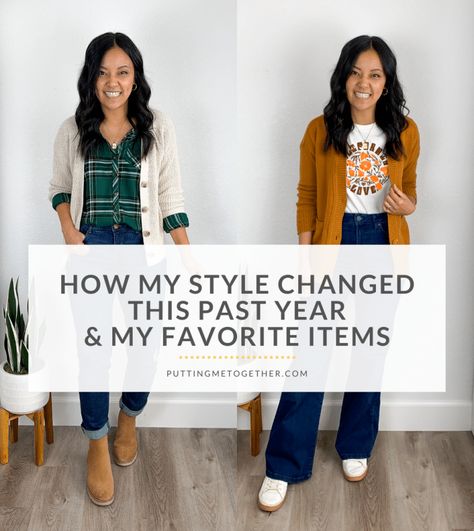 My Favorite Items From the Past Year & How My Style Changed Over 40 Outfits, Spring Teacher Outfits, Wide Leg Pants Outfit, Smart Casual Women, My Personal Style, Blue Jean Outfits, Casual Outfits For Moms, Olive Green Pants, Striped Long Sleeve Tee