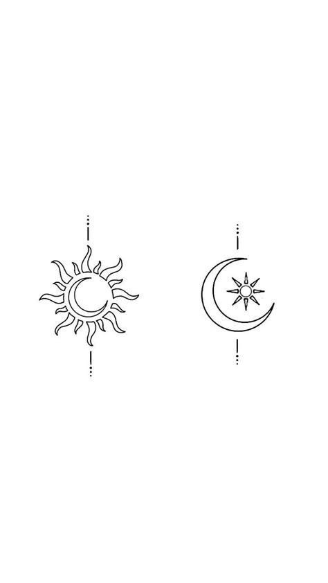 Tattoo Ideas Female Sun And Moon, Sun Moon Design, Sun And Moon Tattoo Designs, Moon Sun Stars Tattoo, Moon Tattoo Design, Moon Tatoos Woman, Tattoo Moon And Sun, Sun Moon Tattoo Design, Sun Moon Tattoo