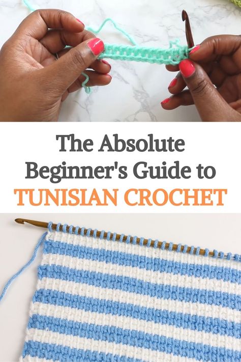 How To Knit With Crochet Hook, Basic Tunisian Crochet Stitches, Afghan Stitch Crochet, Learn How To Tunisian Crochet, Tunisian Crochet How To, Left Handed Tunisian Crochet, Tunisian Crochet Left Handed, Crochet Tunisian Pattern, Afghan Stitch Tunisian