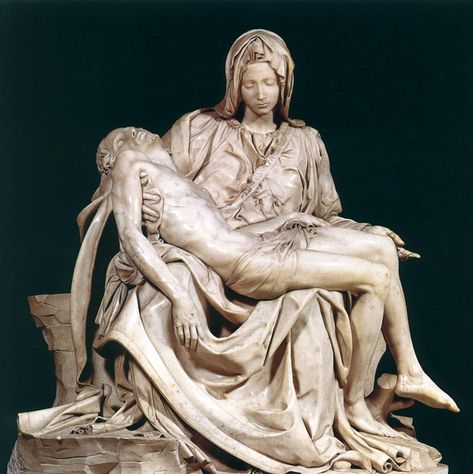 The Pieta by Dawn Pisturino. Click photo to read the essay. Sculpture by Michelangelo. Michelangelo Sculpture, Michelangelo Art, St Peters Basilica, Baroque Art, Sistine Chapel, Famous Artists, Art Sculpture, Madonna, Art Lessons