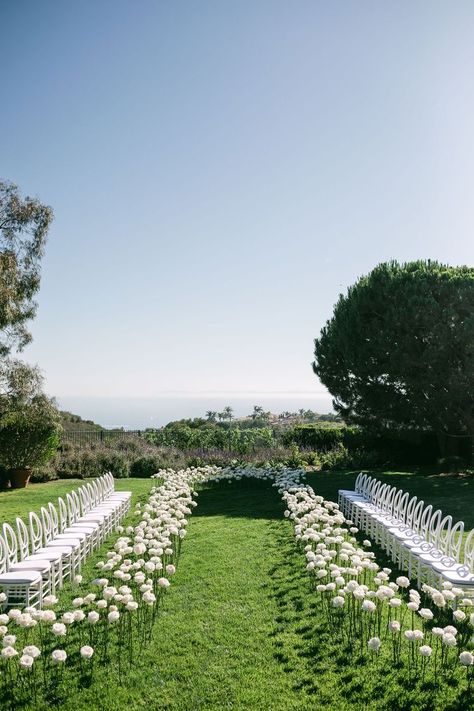 Intimate Wedding Aisle, Narrow Wedding Aisle, Small Wedding Layout, Wedding Ceremony Simple Decorations, Runway Isle Wedding, Roses In Ground Wedding Aisle, Minimal Aisle Decor, Runway Seating Wedding Ceremony, Runway Style Wedding Ceremony