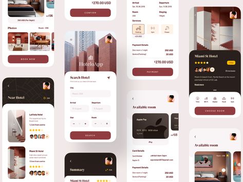 Hotel Booking App by Sajon for Luova Studio on Dribbble Hotel App, Hotel Booking App, Ux Trends, Ui Design Mobile, Uiux Design, Basic Website, Miami Hotels, Desain Ui, Flat Ui