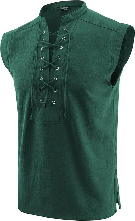 Dark Green Top Outfit, Aries Outfits, Medieval Clothing Men, Steampunk Medieval, Medieval Shirt, Medieval Tunic, Ren Faire Outfits, Celtic Clothing, Victorian Halloween