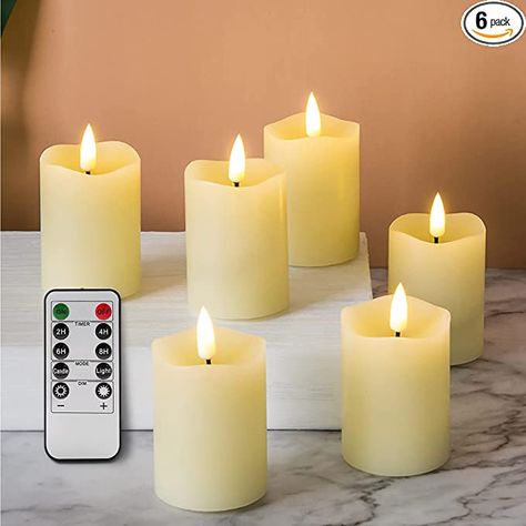 Amazon.com: Girimax Ivory Flameless Votive Candles with Remote, Real Wax Flickering LED Pillar Candles Battery Included Φ 2" H 3" : Tools & Home Improvement Realistic Candles, Candlelit Wedding, Timer Candles, Fake Candles, Window Candles, Battery Candles, Led Pillar Candle, Flameless Led Candles, Battery Operated Candles