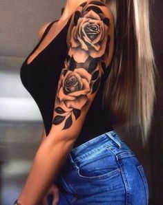 Tattoo rose oberarm 49+ new Ideas #tattoo Tatoos Rose Arm, Tattoos Arm Mann, Rose Tattoos For Women, Snakebites, Cat Tattoos, Tiny Tattoo, Shoulder Tattoos For Women, Badass Tattoos, Sleeve Tattoos For Women