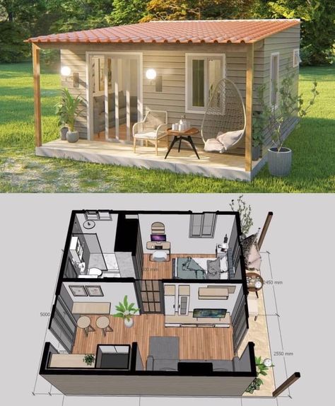 Tiny Home 200 Sq Ft, 1 Person House Layout, Sims 4 Floorplan Tiny House, Tiny Home With Porch, Tiny Home In Backyard, Tiny House Plans Layout, Two Floor House Design, One Bedroom Floor Plans, Tiny Houses Ideas