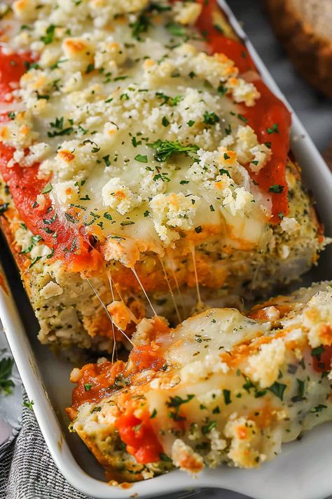 Garlic Parm Chicken Mini Meatloaf, Ground Chicken Meatloaf Muffins, Keto Ground Chicken Meatloaf, Garlic Parm Meatloaf, Garlic Parmesan Chicken Mini Meatloaf, Parmesan Turkey Meatloaf, Chicken Meatloaf With Stove Top Stuffing, Alfredo Meatloaf, Parmesan Chicken Meatloaf