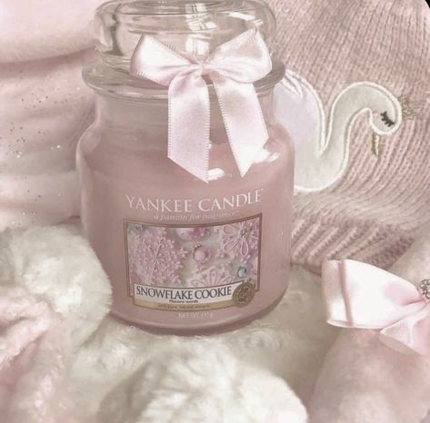 Snowflake Cookie, Jar Candle, Yankee Candle, Pink Christmas, Teddy Bear, Christmas, Pink, White