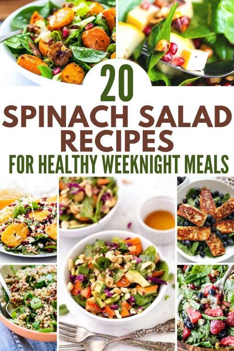 Spinach Salad Dressings, Creamy Spinach Salad, Elimination Diet Food List, Chopped Spinach Salad, Chickpea Spinach Salad, Blueberry Salad Recipes, Blueberry Spinach Salad, Berry Salad Recipe, Spinach Salad Dressing