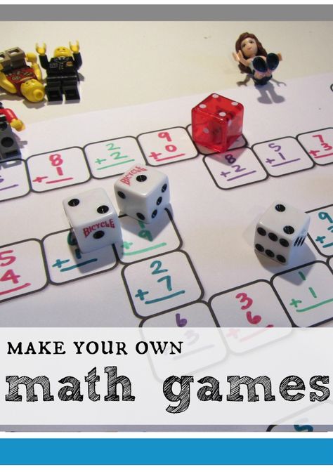 no matter what you need to practice, a make-your-own math game is the ticket to FUN practice! Math Board Games, Math Board, Math Boards, Math Writing, Math Games For Kids, Math Game, Math Workshop, E Mc2, Homeschool Math