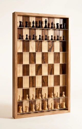 The Vertical Chess Board - Playable Artwork by Mark Brown — Kickstarter Vertical Chess Board, Chess Board Set, Mark Brown, Chess Strategies, Chess Boards, Chess Sets, Cool Woodworking Projects, Woodworking Skills, Chess Pieces