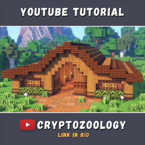 Rustic Minecraft barn! Tutorial on my YouTube! Barn In Minecraft, Minecraft Rustic, Minecraft Barn, Minecraft W, Mini Barn, Minecraft House Plans, Minecraft Farm, Minecraft Pictures, Minecraft House Tutorials