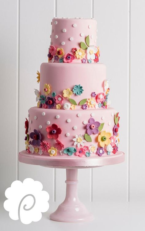 Cake With Flowers, Candy Pop, Tiered Cake, Baby Birthday Cakes, Special Cake, Floral Cake, Love Cake, Fancy Cakes, Girl Cakes