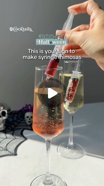 Cocktails (21+ to follow) on Instagram: "Get ready for Halloween with these frightfully fun Syringe Mimosas 👻 All you need is cranberry juice, Prosecco, and disposable syringes to create the ultimate spooky cocktail.  #syringemimosas #mimosas #prosecco #halloweencocktails #halloween #syringecocktail #halloweenideas" Spooky Mimosa Bar, Halloween Party Planning, Pumpkin Drinks, Get Ready For Halloween, Pumpkin Carving Party, Creepy Costumes, Halloween Cocktails, Ready For Halloween, Halloween Drinks