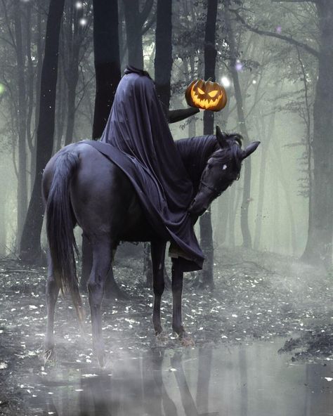 Giulia Jungla Vassalle on Instagram: “Post 3/3 🎃SPOOKY WEEK🎃 - The Headless Horseman needs a head With a hip-hip and a clippity-clop He's out lookin' for a top to chop So don't…” Headless Horseman Photoshoot, Spooky Horse Photoshoot, Halloween Horse Photoshoot, Headless Horseman Costume, Horse Fancy Dress, Halloween Shooting, Headless Horseman Halloween, Horse Shoot, Halloween Pfps