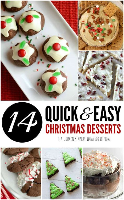 Are you hosting a holiday party or need simple potluck ideas to take somewhere? These easy dessert recipes for Christmas will be a big hit with your family, friends and coworkers! Desserts For Potluck, Cheap Christmas Desserts, Individual Christmas Desserts, Desserts Potluck, Light Christmas Dessert, Quick Christmas Dessert, Desserts For Christmas, Easy Christmas Desserts, Healthy Holiday Desserts