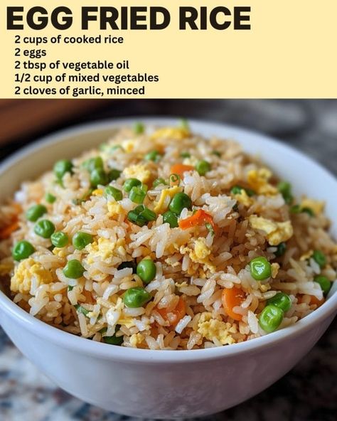 Simple Egg Fried Rice Fried Rice Ingredients, Potatoes Vegetables, Bean Rice, Fried Rice Recipe Easy, Fried Rice With Egg, Chinese Foods, Weather Crafts, Egg Fried Rice, Side Order