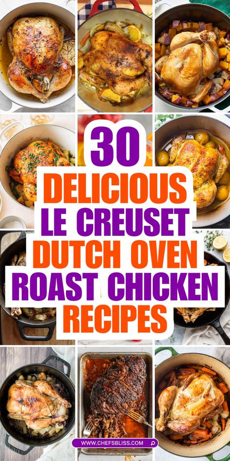 le creuset dutch oven roast chicken recipes Boneless Chuck Roast Recipes, Dutch Oven Potatoes, Bottom Round Roast Recipes, Sirloin Roast Recipes, Dutch Oven Ribs, Dutch Oven Roast Chicken, Lamb Roast Recipe, Dutch Oven Pot Roast, Dutch Oven Beef