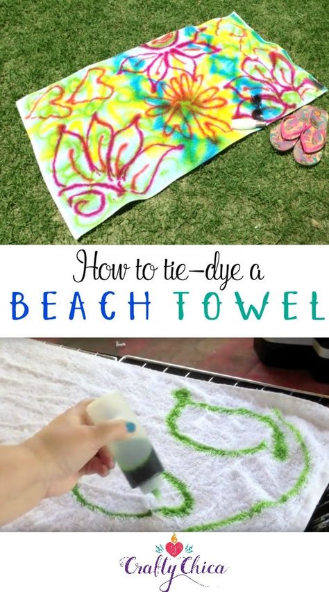 Diy Tie Dye Towels, Tie Dye Towels, Groovy Games, Tie Dye Decor, Tie Dye Beach Towel, Tie Dye Roses, Dye Clothes, Ty Dye, Diy Tie Dye Techniques