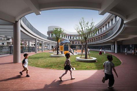 Gallery of Sanmen Jiantiao Dafu Kindergarten / Think Logic Design - 18 Classroom Architecture, Logic Design, Kids Market, Kindergarten Design, Ceiling Design Modern, Marine Theme, Brick Architecture, Construction Drawings, Outdoor Playground