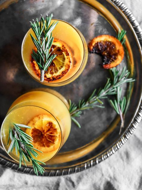 Rosemary Old Fashioned, Rosemary Cocktail, Rosemary Syrup, Fresh Orange Juice, Fresh Orange, Oranges And Lemons, Winter Nights, Bourbon Whiskey, Cocktail Shaker