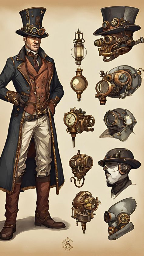 Visit our Channel for all type of Fantasy. pinterest.com/FantasyWorldsUnited/ #Steampunk #Fantasy #Fantasyart #character Steampunk Items Ideas, Steampunk Western Art, Steam Punk Concept Art, Fantasy Steampunk Clothes, Steampunk Armor Art, Dieselpunk Character Art, Steampunk Moodboard, Steam Punk Character Design, Steampunk Art Characters