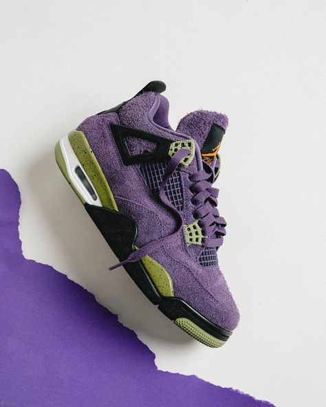 Jordan 4s Outfit, Jordan 4 Off White, 4s Outfit, Real Jordans, Nike Jordan Shoes, Sneaker Website, Jordan 4s, Purple Sneakers, Nike Shoes Jordans