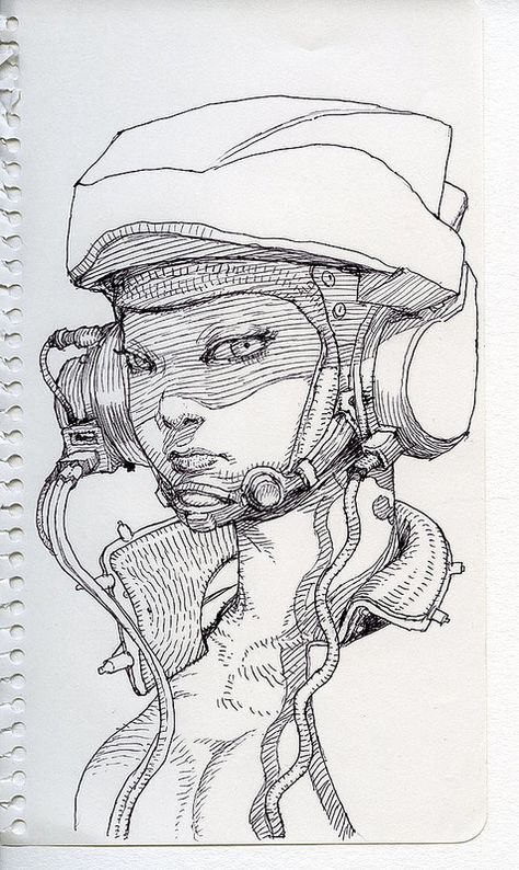 Katsuya Terada, Arte Ninja, Arte Cyberpunk, Girls Art, Desenho Tattoo, Character Sketches, Arte Inspo, Cyberpunk Art, Illustration Sketches